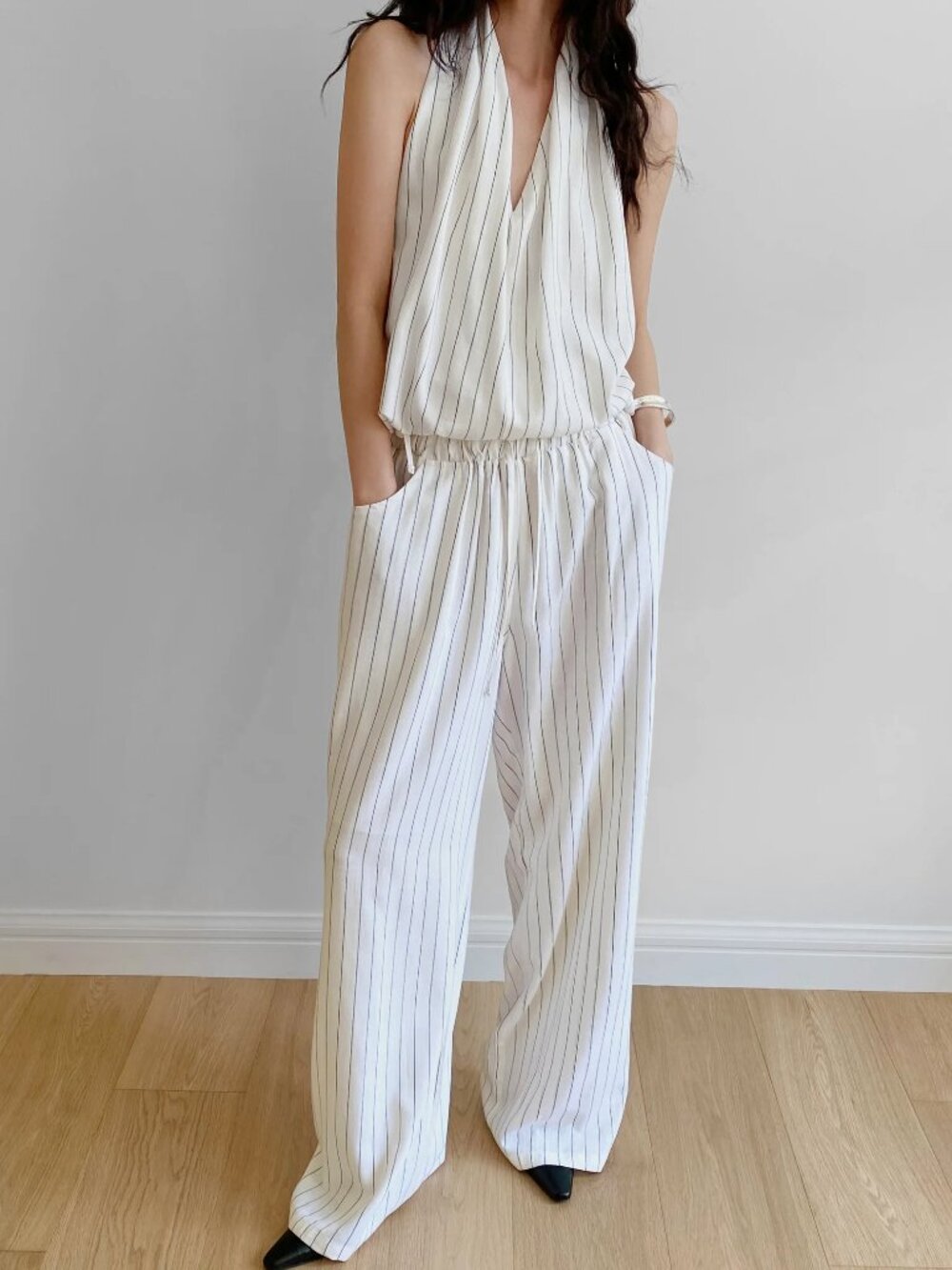 The Frankie Shop Branton Matching Set Top & Pants Pinstripe S NWT